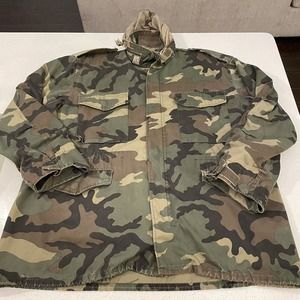 Duck Bay Vintage Jacket Men's Large Green Woodland Adult Hunting